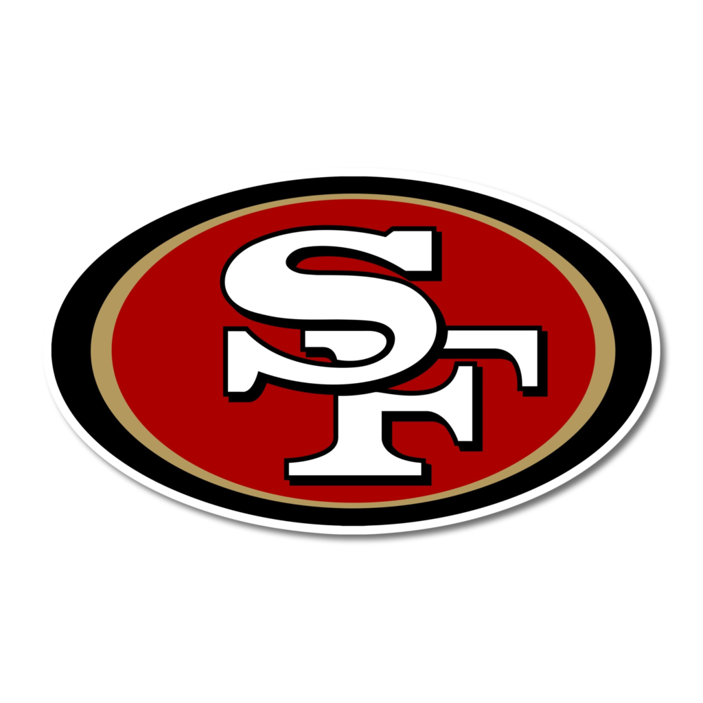 San Francisco 49ers – Oval – Full Color Vinyl Sticker – Custom Size