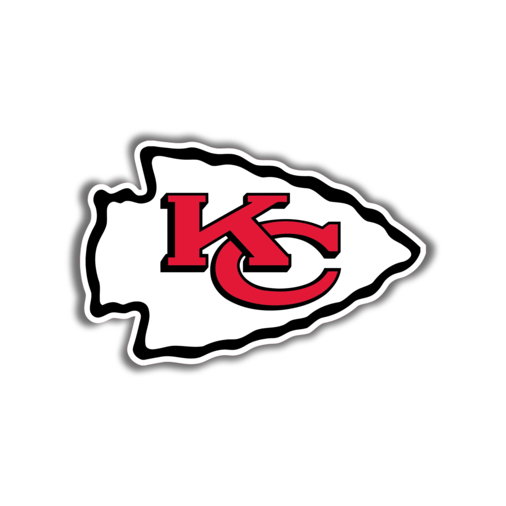 Kansas City Chiefs – White Arrow – Full Color Vinyl Sticker – Custom Size