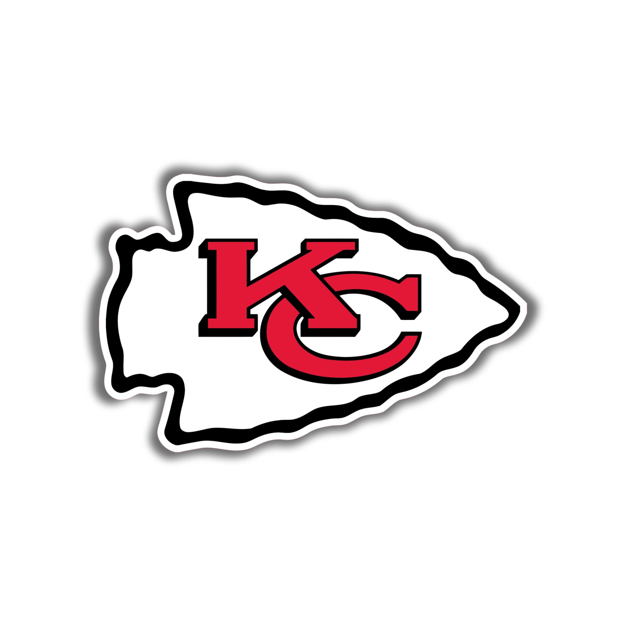 Kansas City Chiefs – White Arrow – Full Color Vinyl Sticker – Custom Size