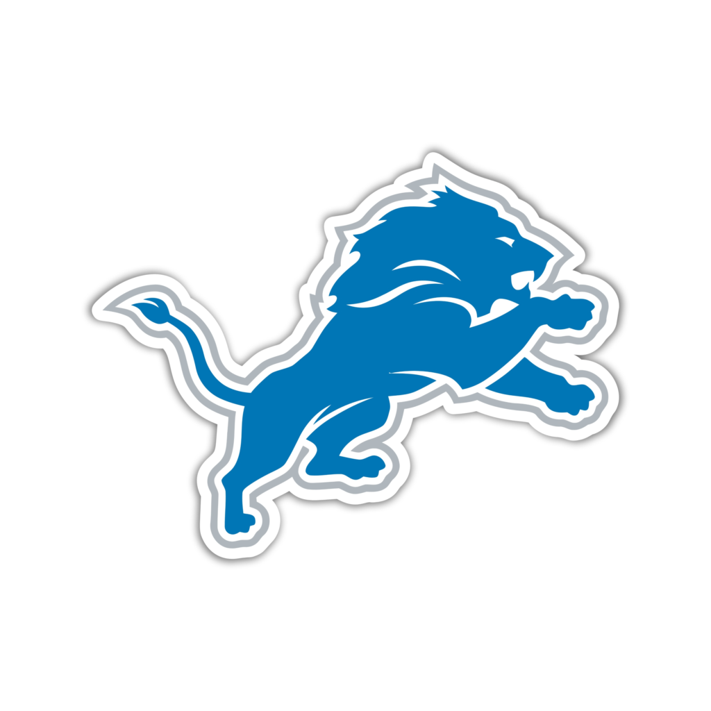Detroit Lions – Blue Lion – Full Color Vinyl Sticker – Custom Size