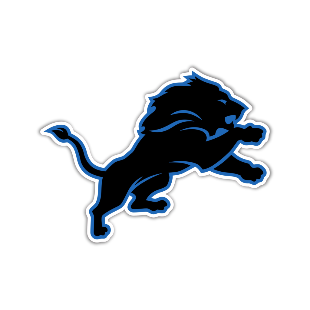 Detroit Lions – Black Lion – Full Color Vinyl Sticker – Custom Size