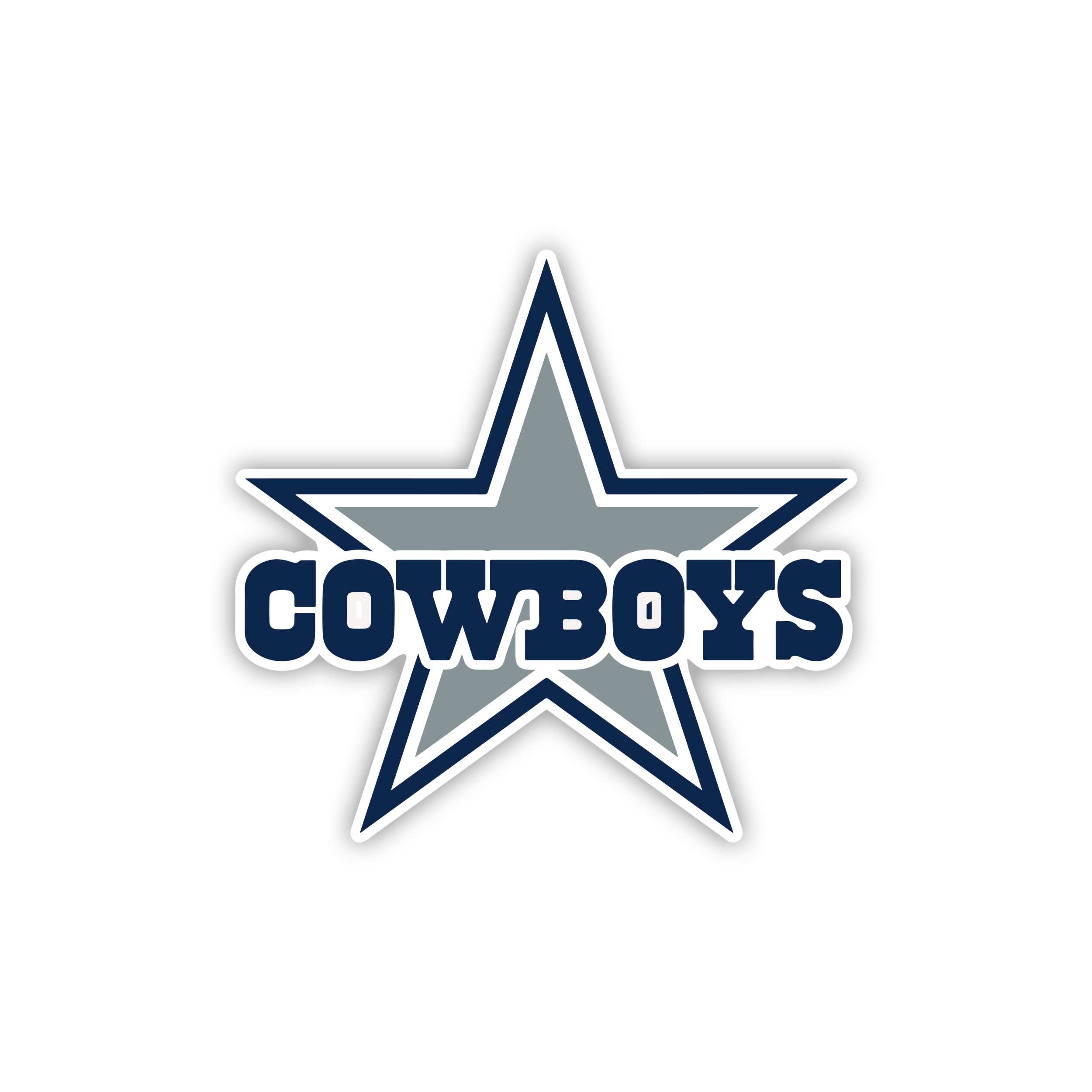 Dallas Cowboys – Star – Full Color Vinyl Sticker – Custom Size