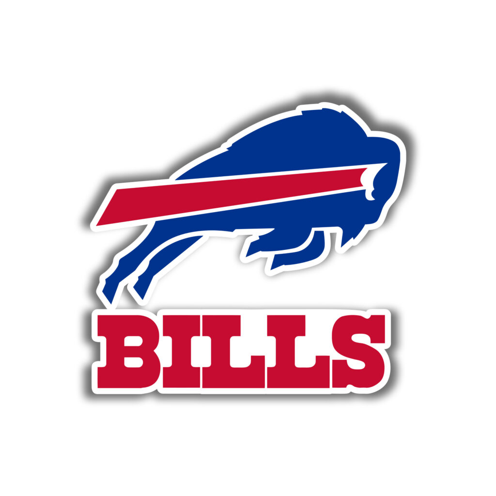 Buffalo Bills – Red Stripe With Bills Full Color Vinyl Sticker – Custom Size